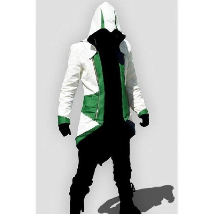 Assassin's Creed 3 Connor Kenway Faux Green-White Jacket Costume